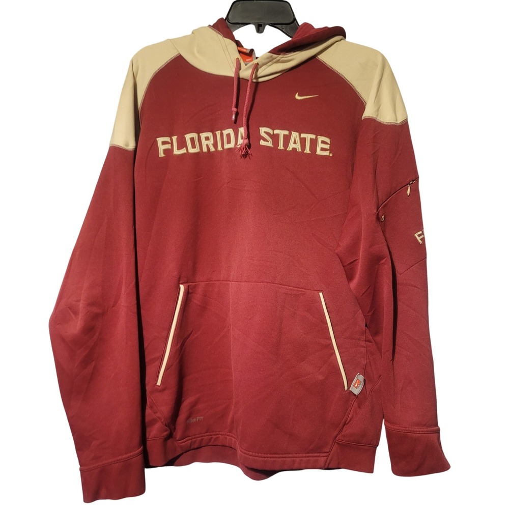 Y2K Nike Florida State FSU‎ Seminoles Hoodie Medium Garnet Gold Nike FIT Therma